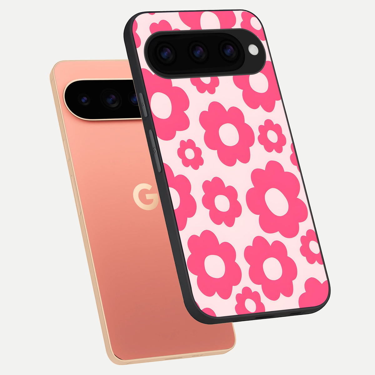  Blush Flower Pop phone case For Google Pixel 11 Pro XL showing premium glass back cover with detailed artwork