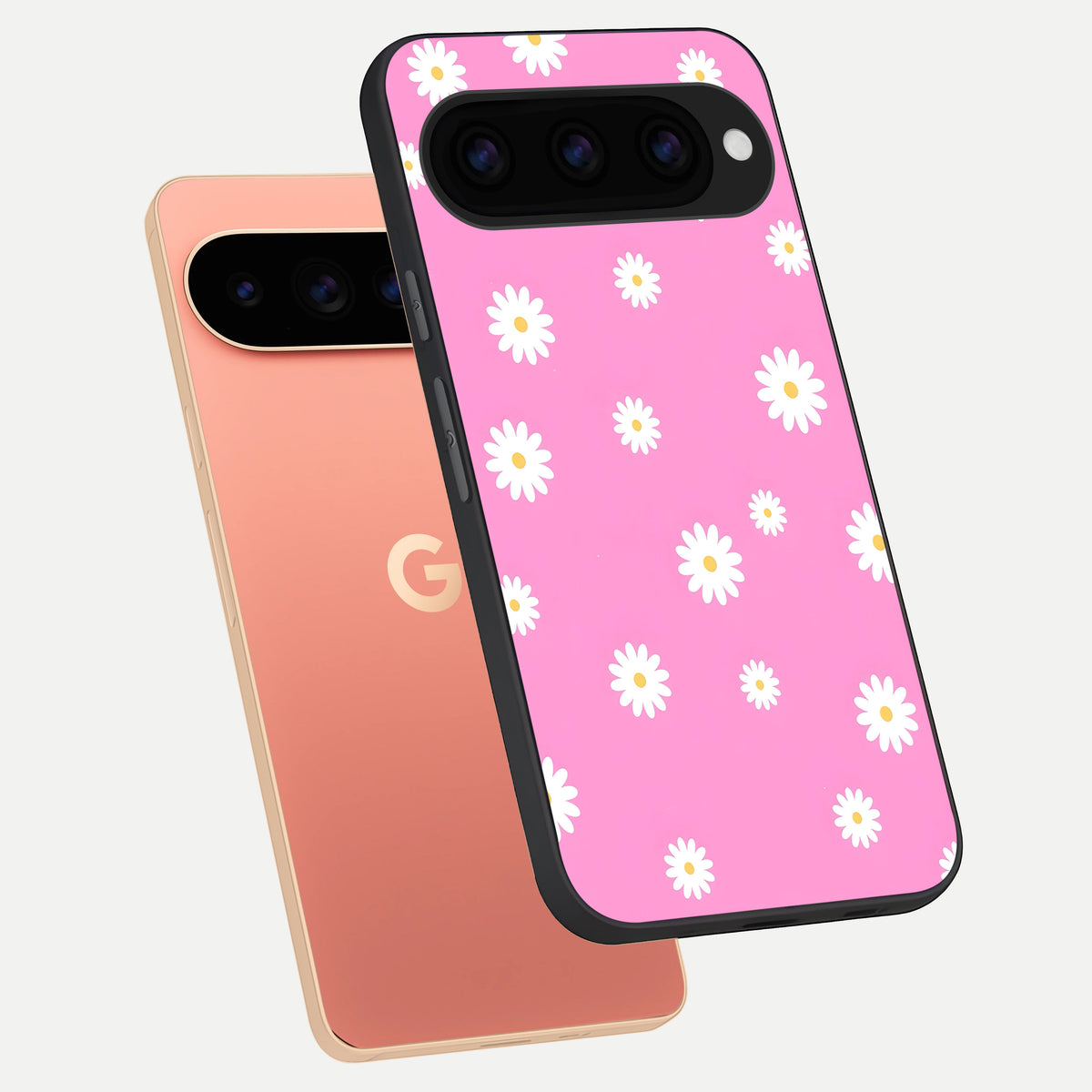  Bubblegum Daisy Pop phone case For Google Pixel 11 Pro XL showing premium glass back cover with detailed artwork