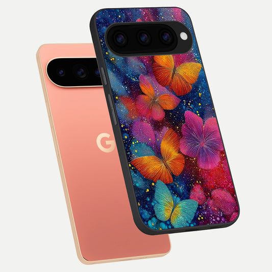  Butterfly Dream Mist phone case For Google Pixel 11 Pro XL showing premium glass back cover with detailed artwork