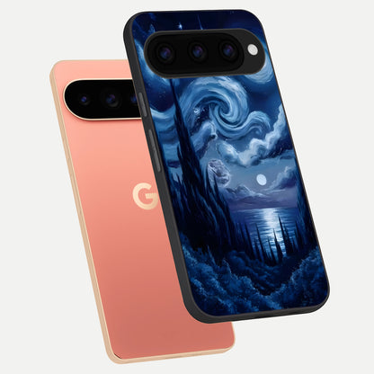  Celestial Dream Van Gogh phone case For Google Pixel 11 Pro XL showing premium glass back cover with detailed artwork