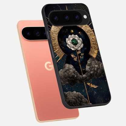  Celestial Lotus Morang phone case For Google Pixel 11 Pro XL showing premium glass back cover with detailed artwork