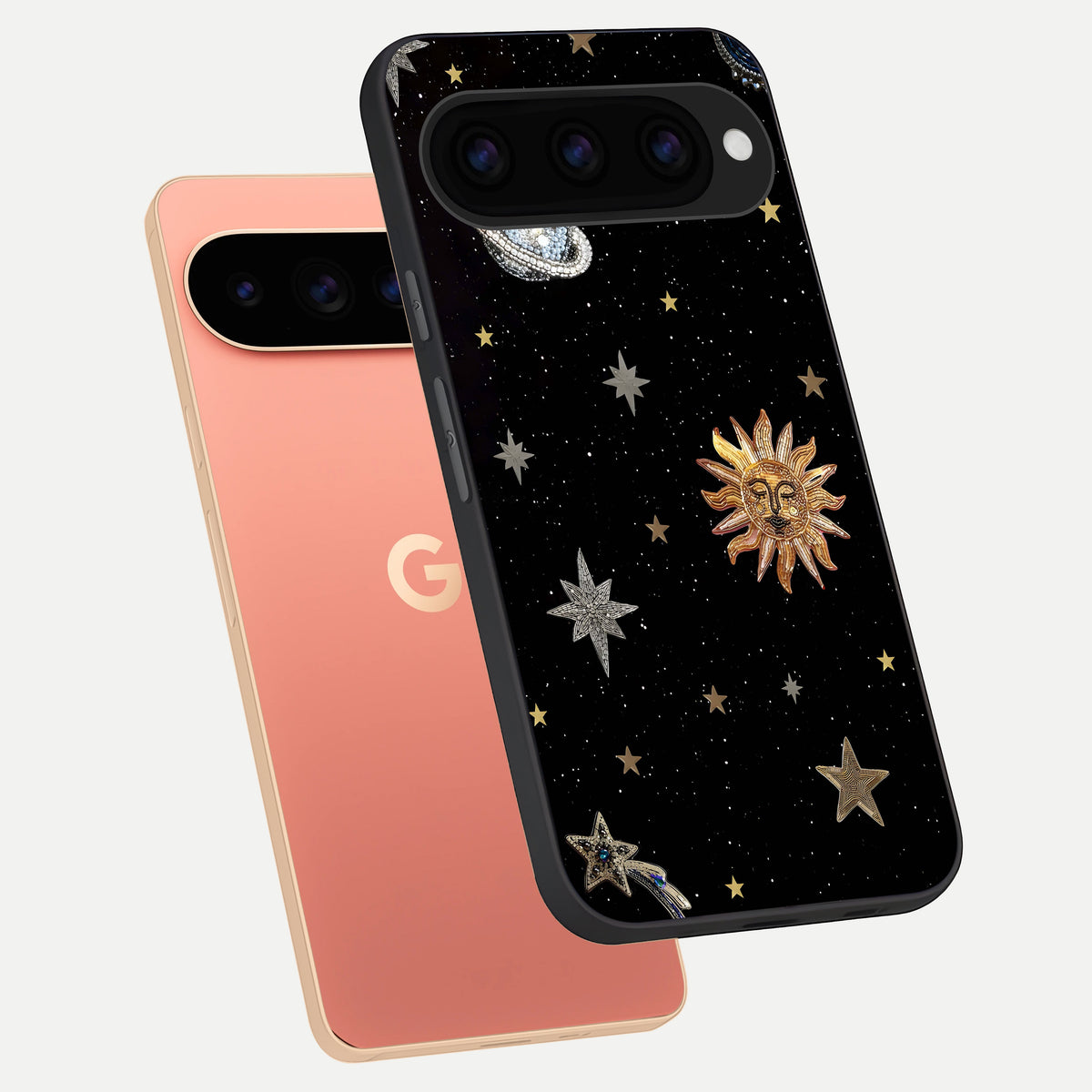  Celestial Moon With Stars phone case For Google Pixel 11 Pro XL showing premium glass back cover with detailed artwork