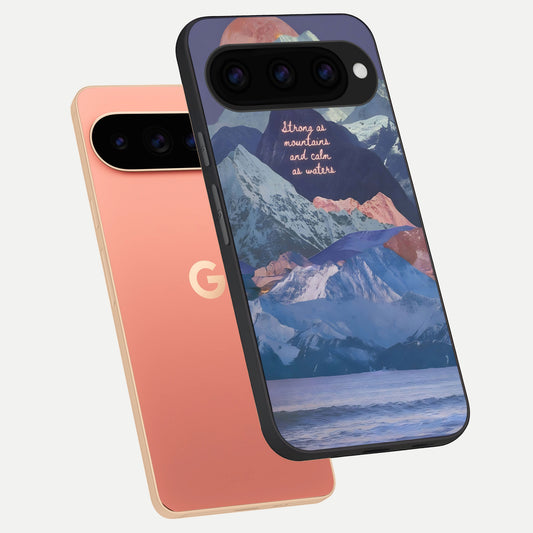  Celestial Mountain Calm phone case For Google Pixel 11 Pro XL showing premium glass back cover with detailed artwork