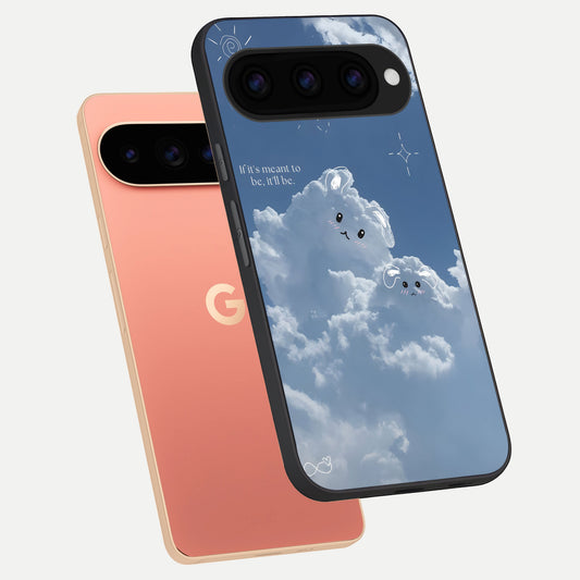  Cloud Bunny Dreams phone case For Google Pixel 11 Pro XL showing premium glass back cover with detailed artwork