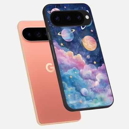  Cosmic Planet Dreams phone case For Google Pixel 11 Pro XL showing premium glass back cover with detailed artwork