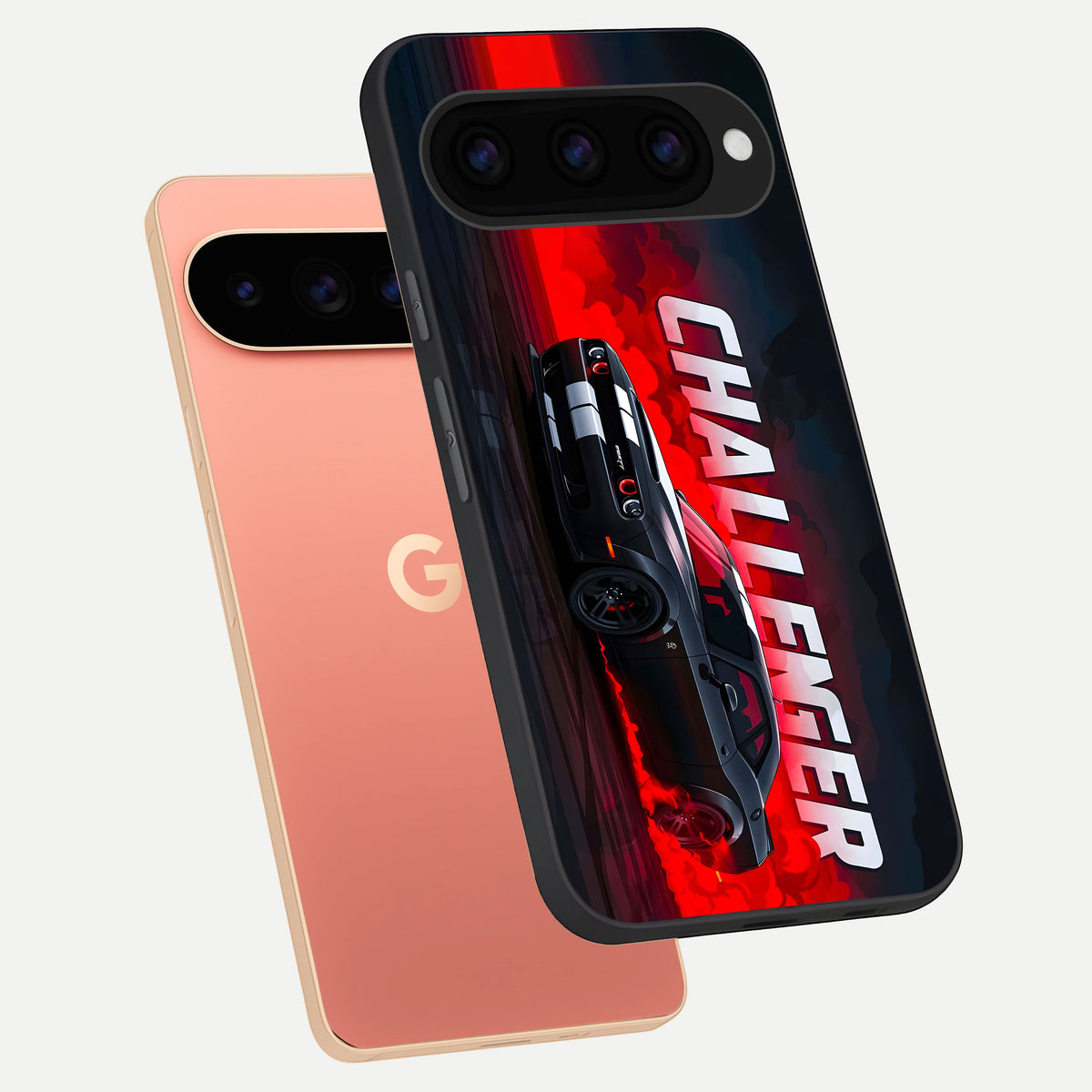  Crimson Challenger Fury phone case For Google Pixel 11 Pro XL showing premium glass back cover with detailed artwork