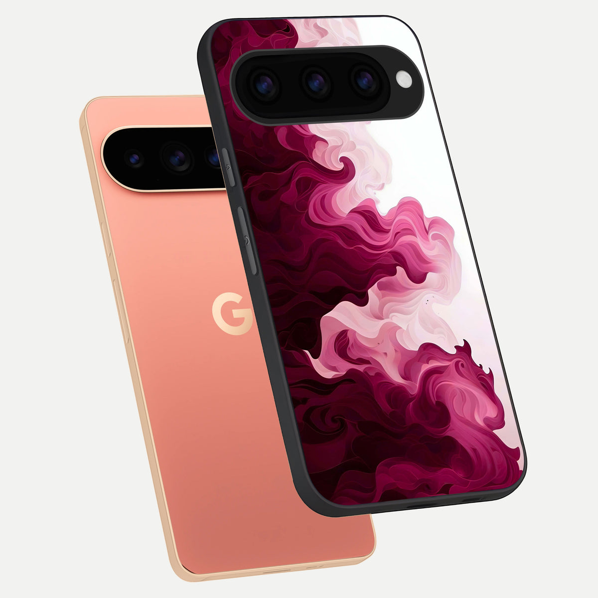  Crimson Wave Flow phone case For Google Pixel 11 Pro XL showing premium glass back cover with detailed artwork
