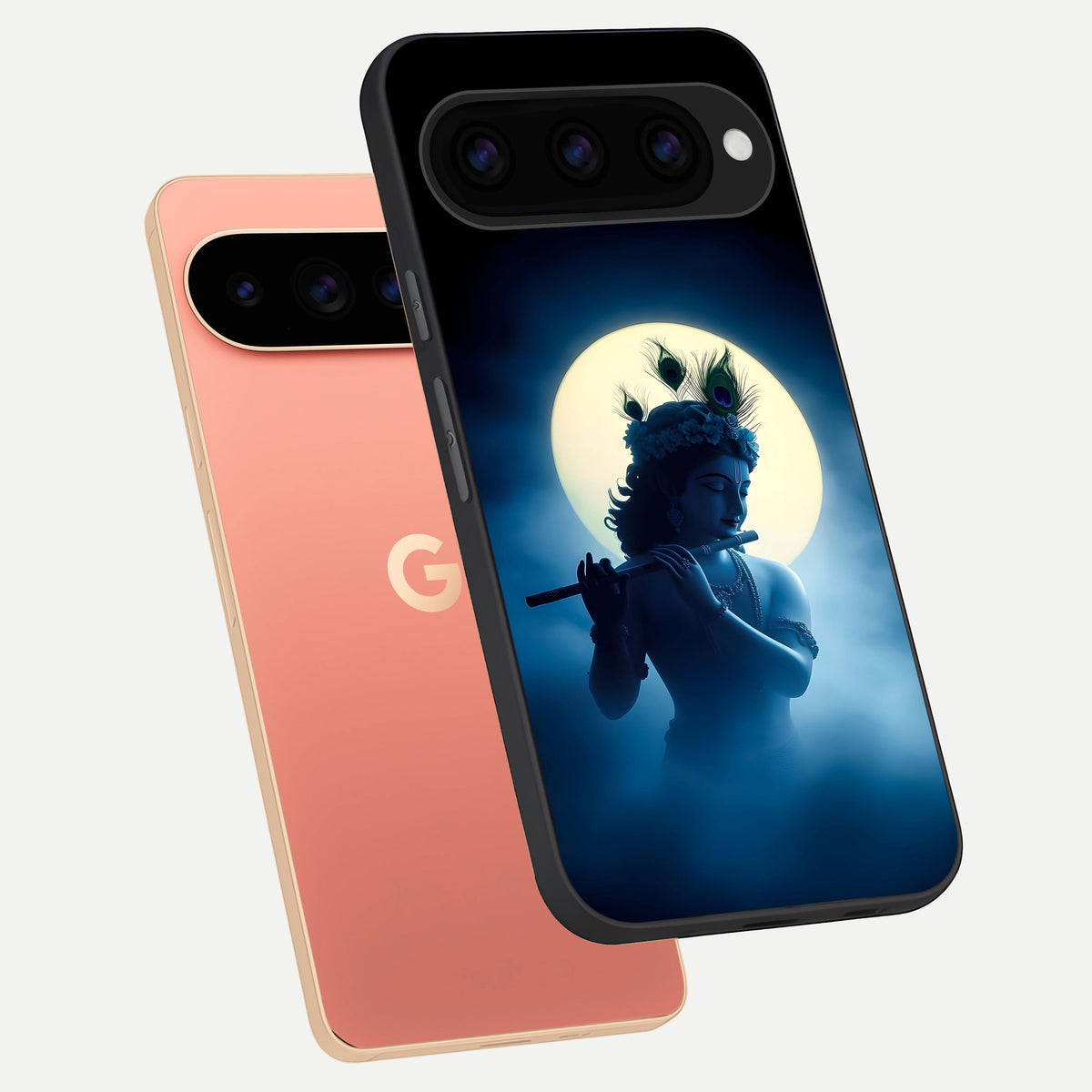 Divine Moon Flute phone case For Google Pixel 11 Pro XL showing premium glass back cover with detailed artwork
