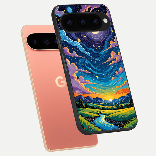  Dreamy Night Landscape phone case For Google Pixel 11 Pro XL showing premium glass back cover with detailed artwork