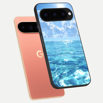  Endless Ocean Horizon phone case For Google Pixel 11 Pro XL showing premium glass back cover with detailed artwork