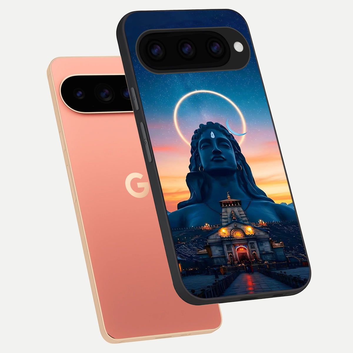  Eternal Shiva Aura phone case For Google Pixel 11 Pro XL showing premium glass back cover with detailed artwork