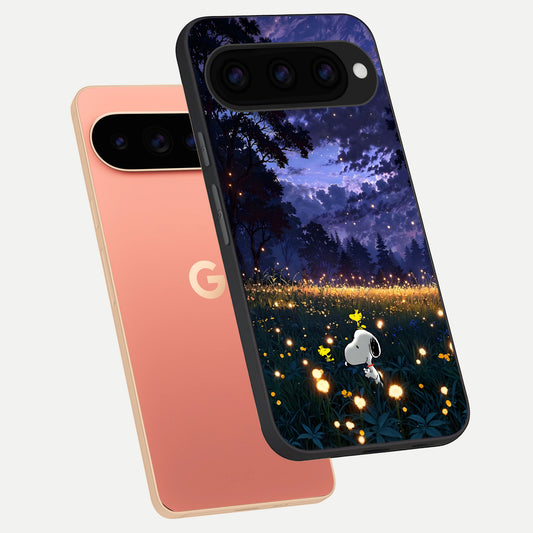  Firefly Meadow Magic phone case For Google Pixel 11 Pro XL showing premium glass back cover with detailed artwork