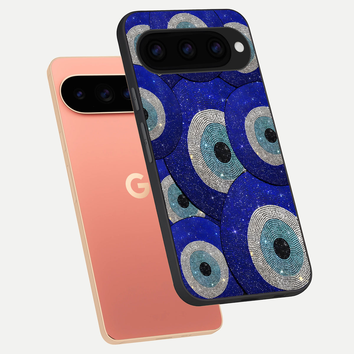  Galaxy Eye Flow phone case For Google Pixel 11 Pro XL showing premium glass back cover with detailed artwork