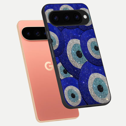  Galaxy Eye Flow phone case For Google Pixel 11 Pro XL showing premium glass back cover with detailed artwork