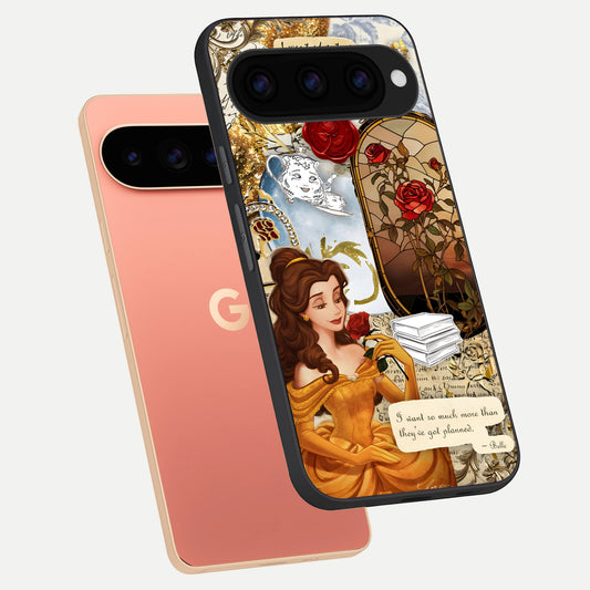  Golden Dream Belle phone case For Google Pixel 11 Pro XL showing premium glass back cover with detailed artwork