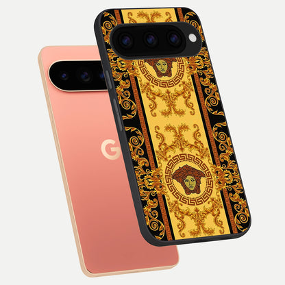  Golden Royal Heritage phone case For Google Pixel 11 Pro XL showing premium glass back cover with detailed artwork