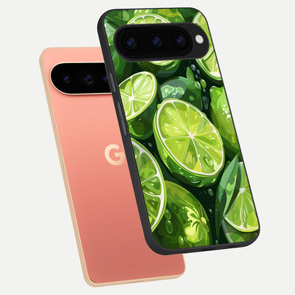  Green Kawasaki phone case For Google Pixel 11 Pro XL showing premium glass back cover with detailed artwork