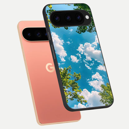  Green Moon Energy phone case For Google Pixel 11 Pro XL showing premium glass back cover with detailed artwork