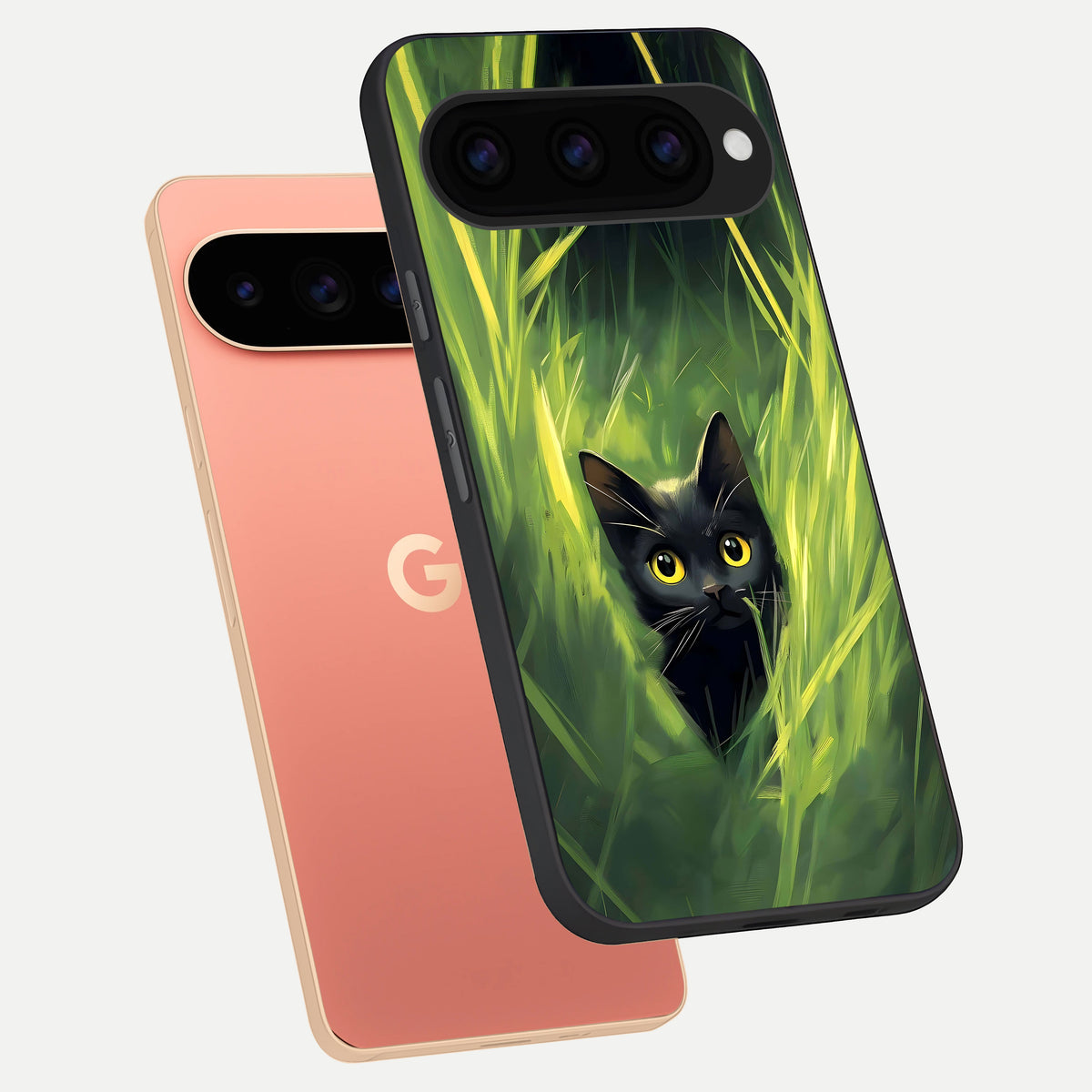  Hidden Cat Whisper phone case For Google Pixel 11 Pro XL showing premium glass back cover with detailed artwork
