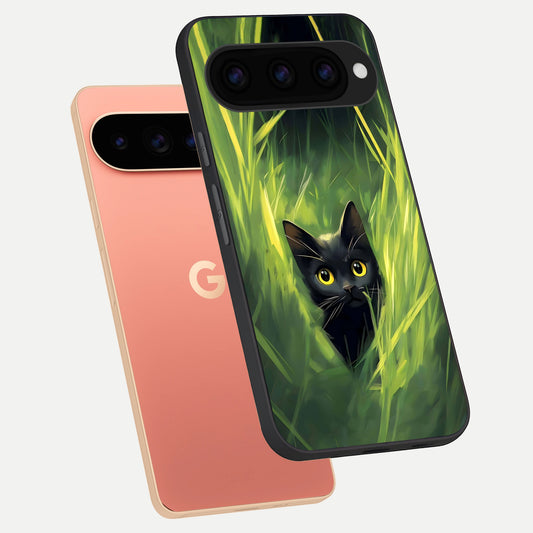  Hidden Cat Whisper phone case For Google Pixel 11 Pro XL showing premium glass back cover with detailed artwork