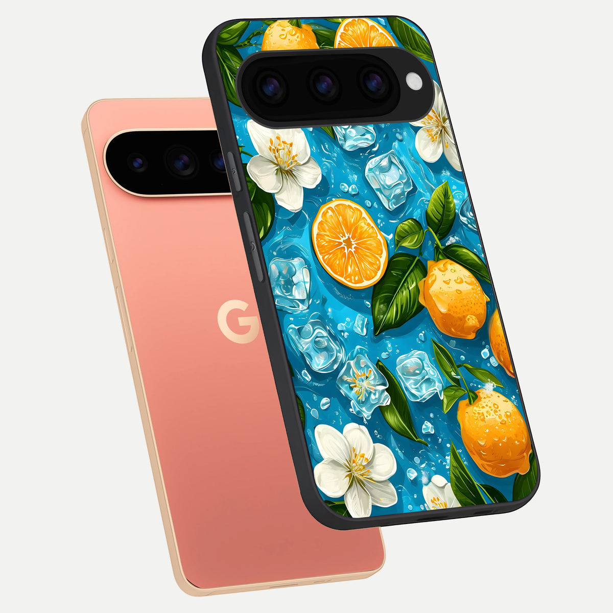  Ice Cube With Orange phone case For Google Pixel 11 Pro XL showing premium glass back cover with detailed artwork