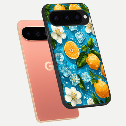  Ice Cube With Orange phone case For Google Pixel 11 Pro XL showing premium glass back cover with detailed artwork