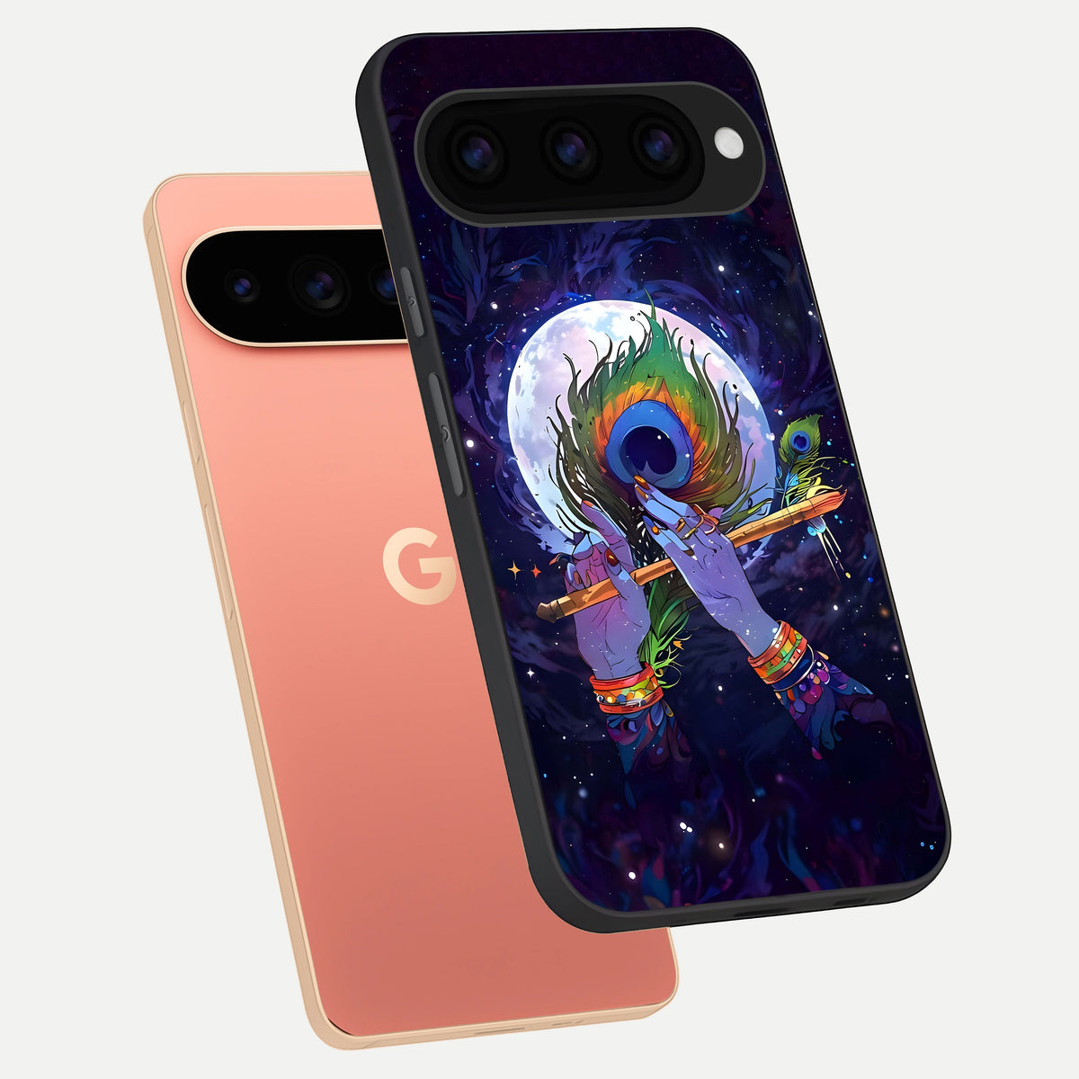  Krishna Hands Art phone case For Google Pixel 11 Pro XL showing premium glass back cover with detailed artwork