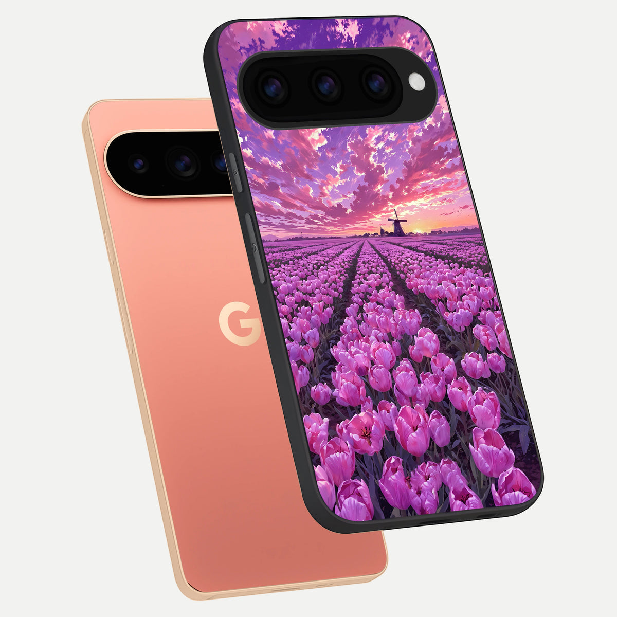  Lavender Dream Skies phone case For Google Pixel 11 Pro XL showing premium glass back cover with detailed artwork
