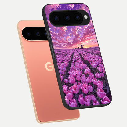  Lavender Dream Skies phone case For Google Pixel 11 Pro XL showing premium glass back cover with detailed artwork