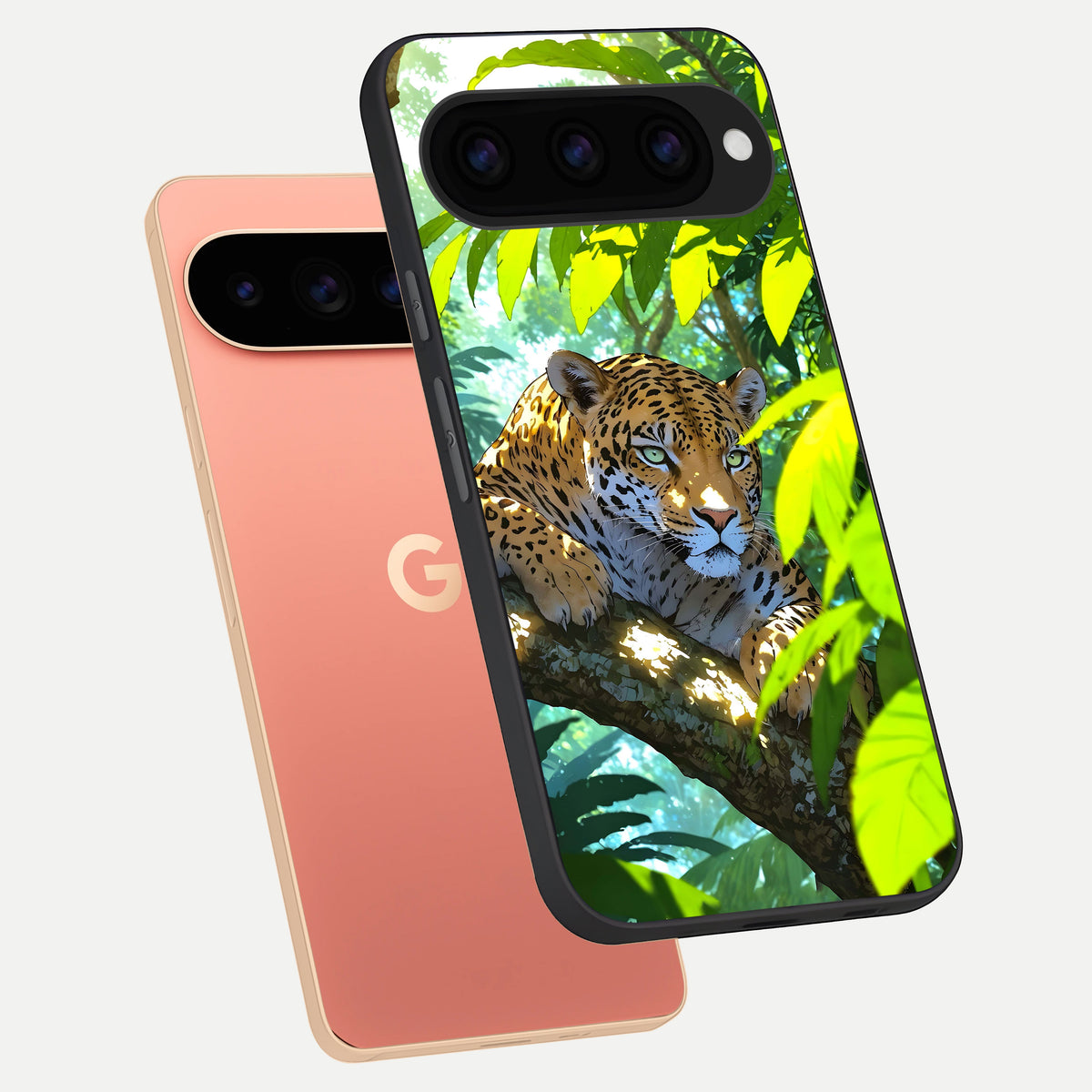  Leopard in Jungle phone case For Google Pixel 11 Pro XL showing premium glass back cover with detailed artwork