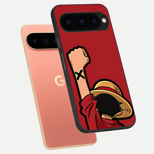  Luffy X Spirit phone case For Google Pixel 11 Pro XL showing premium glass back cover with detailed artwork