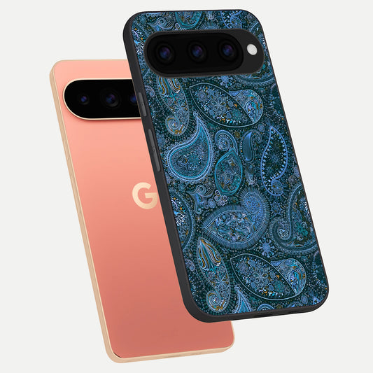  Midnight Paisley Glow phone case For Google Pixel 11 Pro XL showing premium glass back cover with detailed artwork