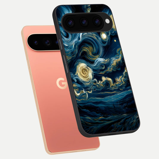  Midnight Sky Whirl phone case For Google Pixel 11 Pro XL showing premium glass back cover with detailed artwork