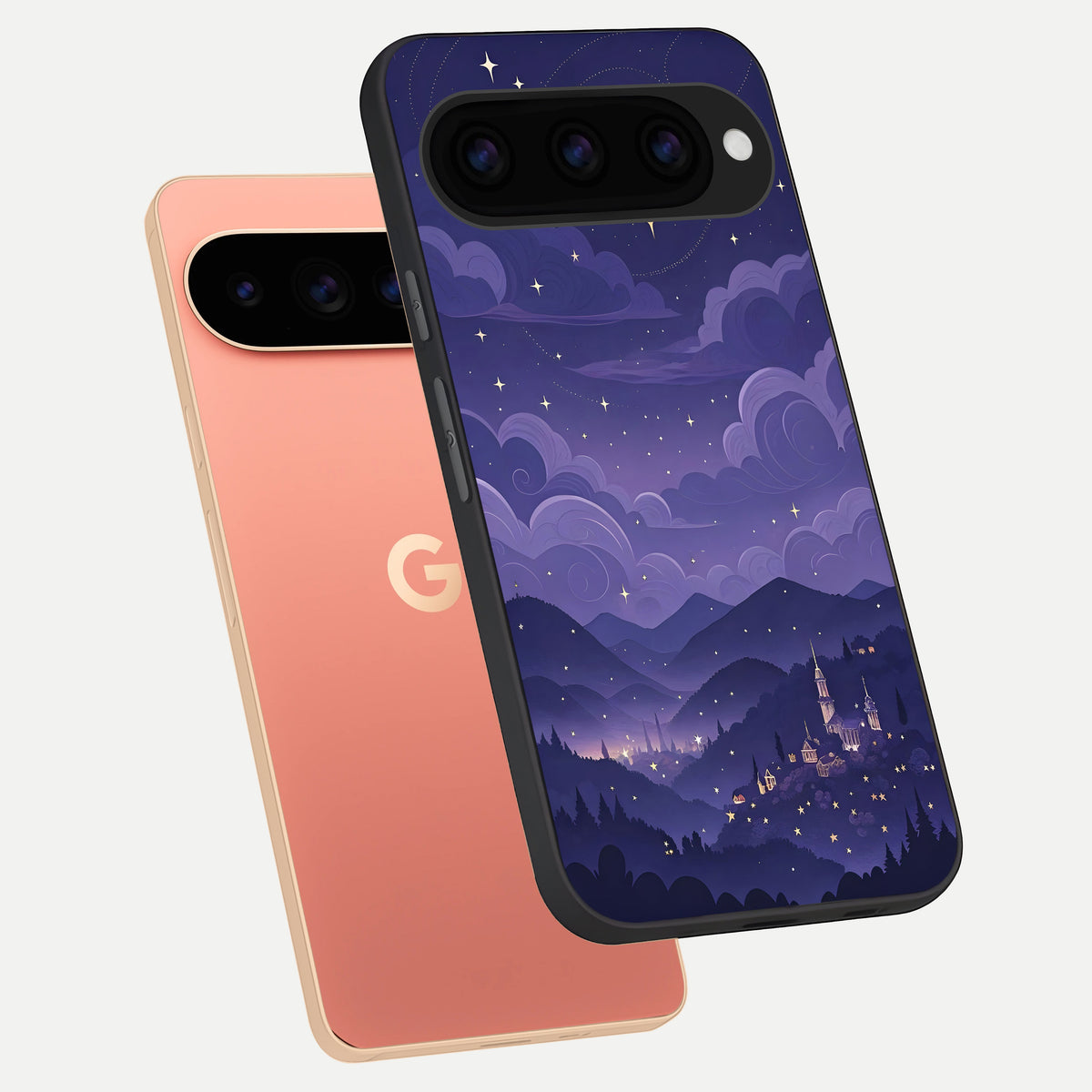  Minimal Night View phone case For Google Pixel 11 Pro XL showing premium glass back cover with detailed artwork