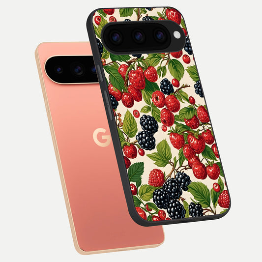  Mixed Berry Collage phone case For Google Pixel 11 Pro XL showing premium glass back cover with detailed artwork