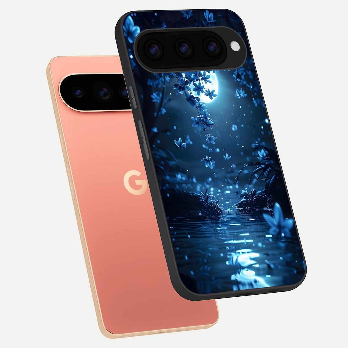  Moonlight Petal Dream phone case For Google Pixel 11 Pro XL showing premium glass back cover with detailed artwork