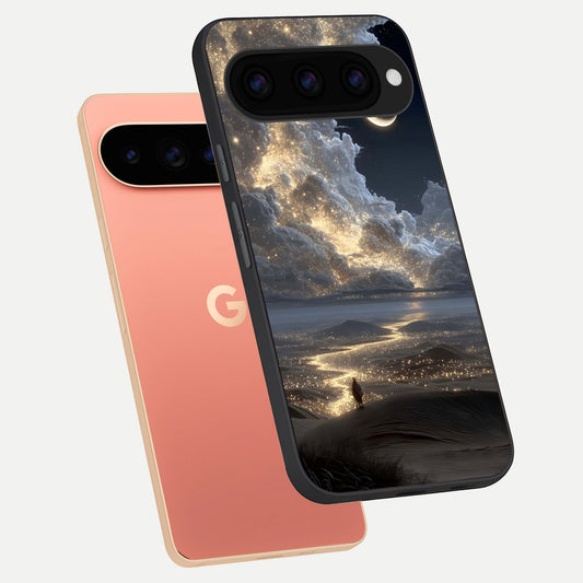  Moonlight Spark Path phone case For Google Pixel 11 Pro XL showing premium glass back cover with detailed artwork