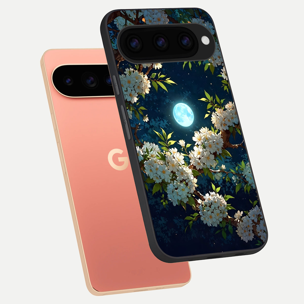  Moonlit Blossom Dream phone case For Google Pixel 11 Pro XL showing premium glass back cover with detailed artwork
