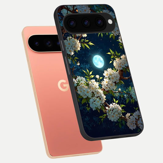  Moonlit Blossom Dream phone case For Google Pixel 11 Pro XL showing premium glass back cover with detailed artwork