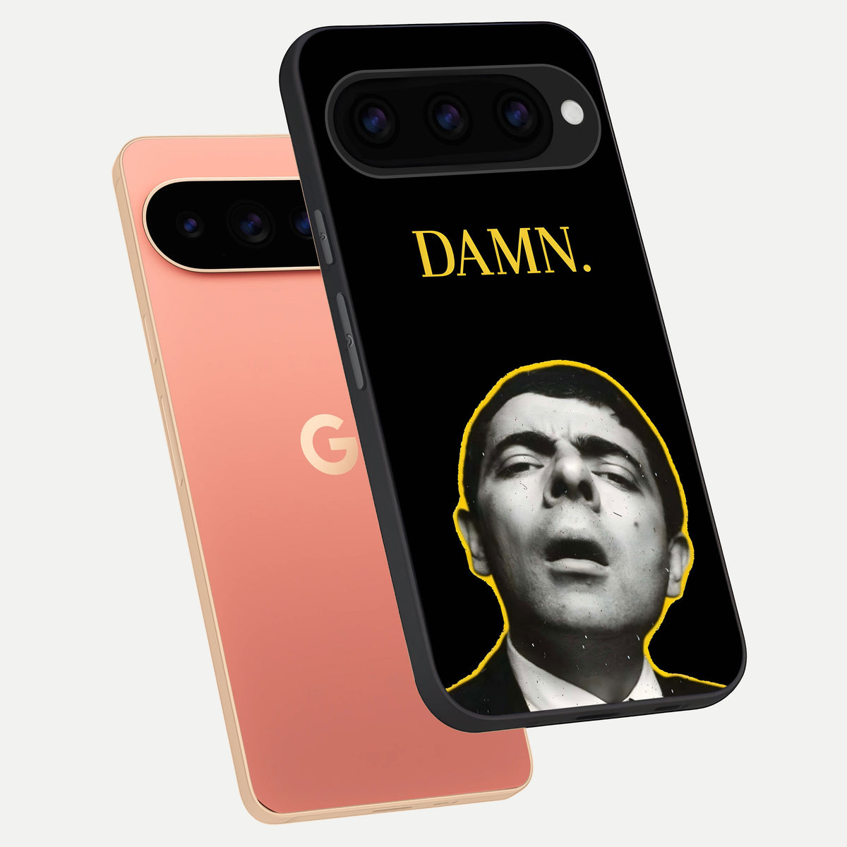 Mr Bean Damn phone case For Google Pixel 11 Pro XL showing premium glass back cover with detailed artwork