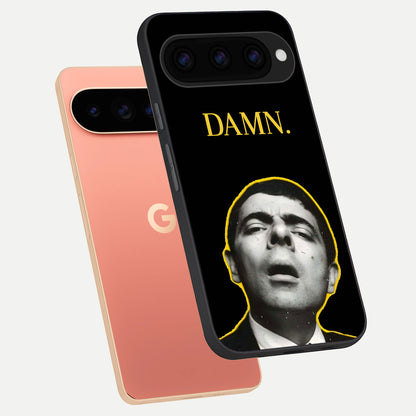  Mr Bean Damn phone case For Google Pixel 11 Pro XL showing premium glass back cover with detailed artwork