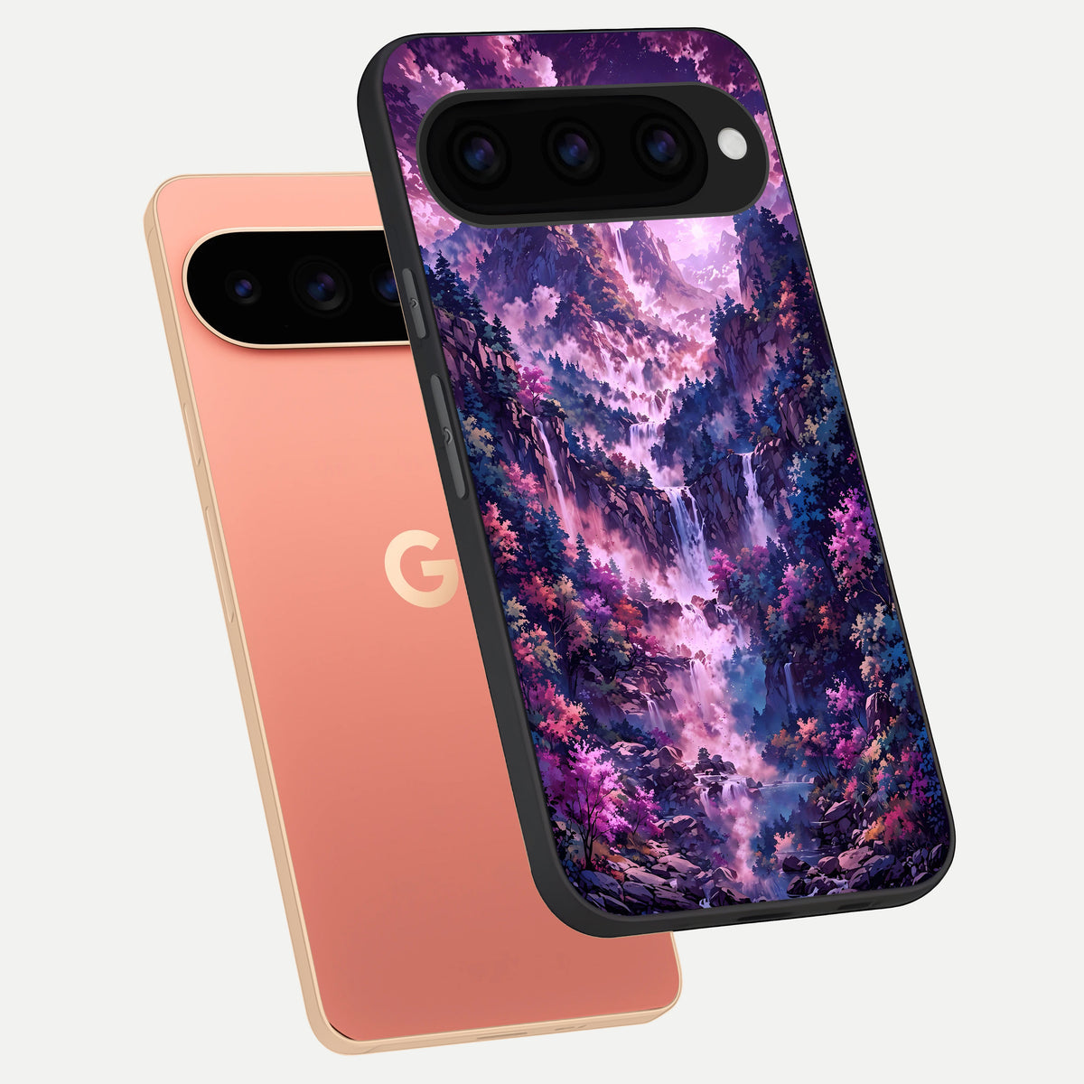  Mystic Cascade Peaks phone case For Google Pixel 11 Pro XL showing premium glass back cover with detailed artwork