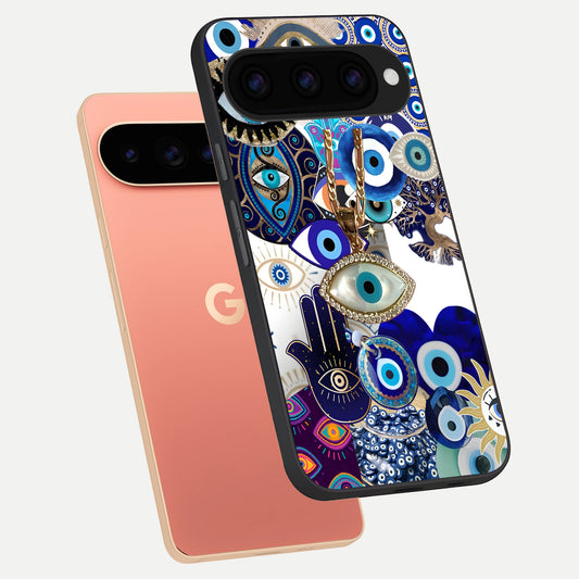  Mystic Charm Eye phone case For Google Pixel 11 Pro XL showing premium glass back cover with detailed artwork
