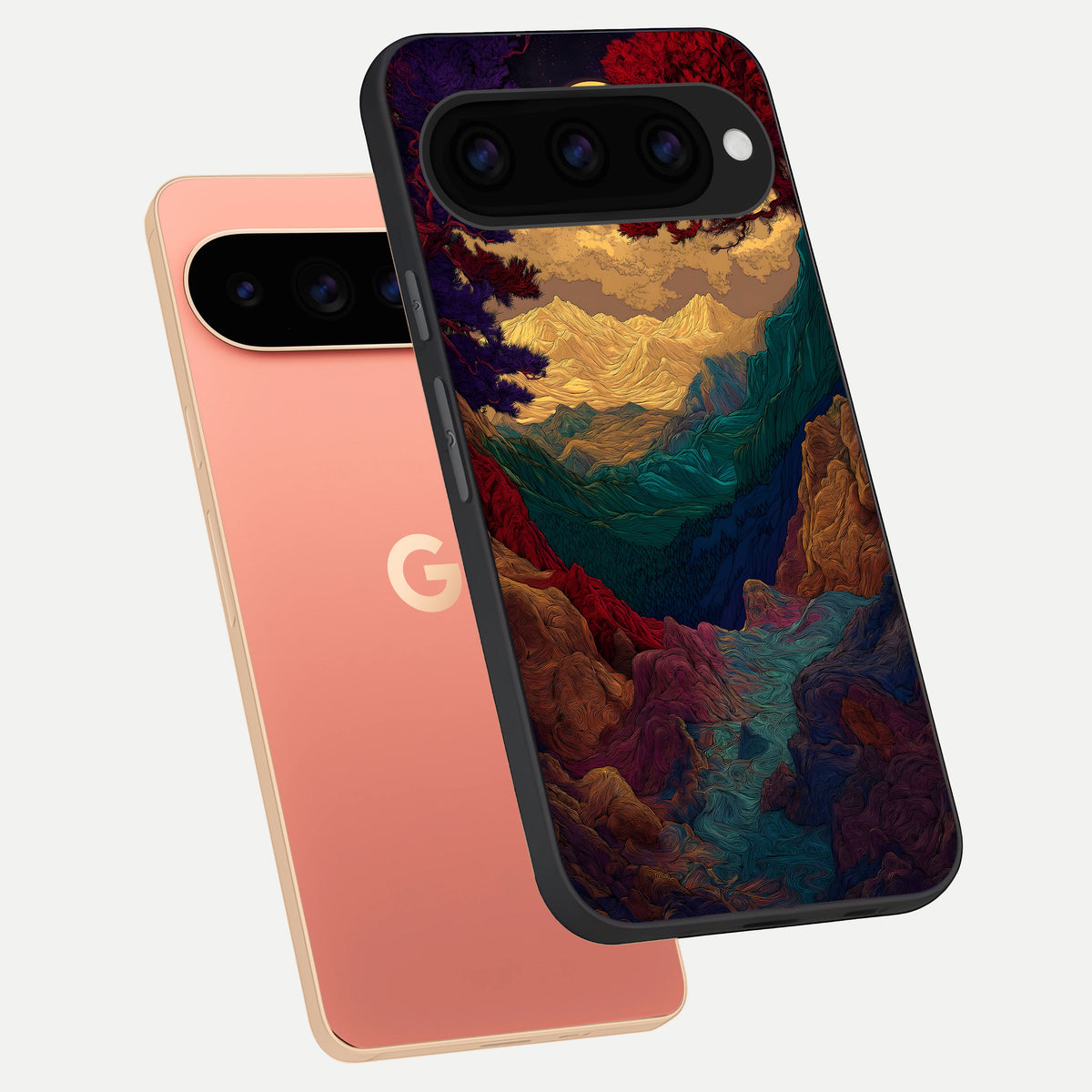  Mystic Valley Light phone case For Google Pixel 11 Pro XL showing premium glass back cover with detailed artwork