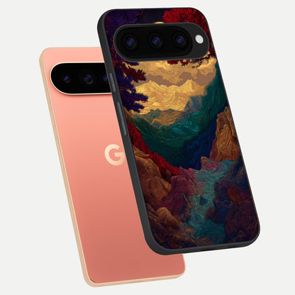  Mystic Valley Light phone case For Google Pixel 11 Pro XL showing premium glass back cover with detailed artwork