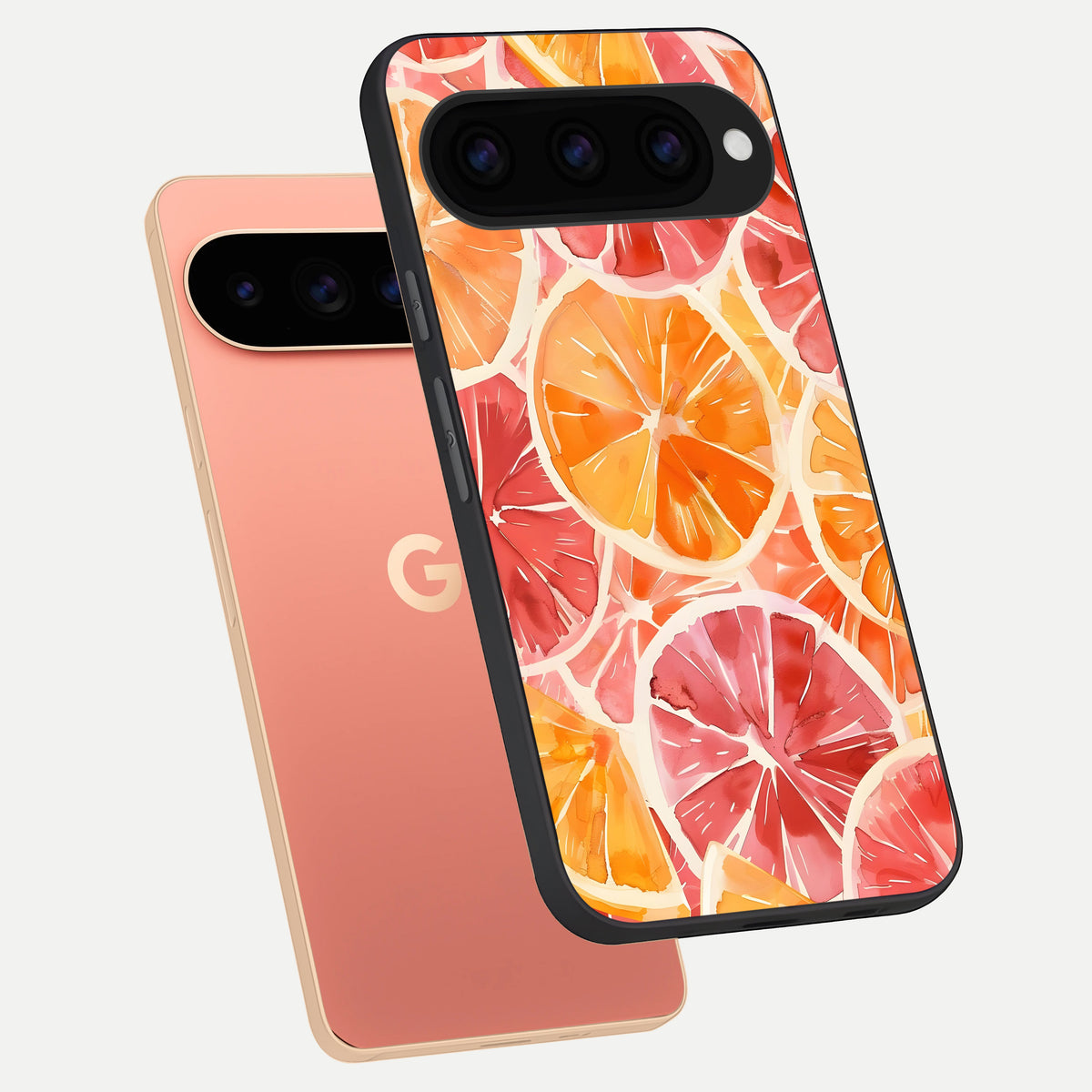  Orange Fruits Pattern phone case For Google Pixel 11 Pro XL showing premium glass back cover with detailed artwork