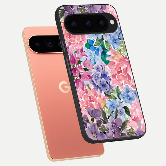  Pastel Floral Mix phone case For Google Pixel 11 Pro XL showing premium glass back cover with detailed artwork