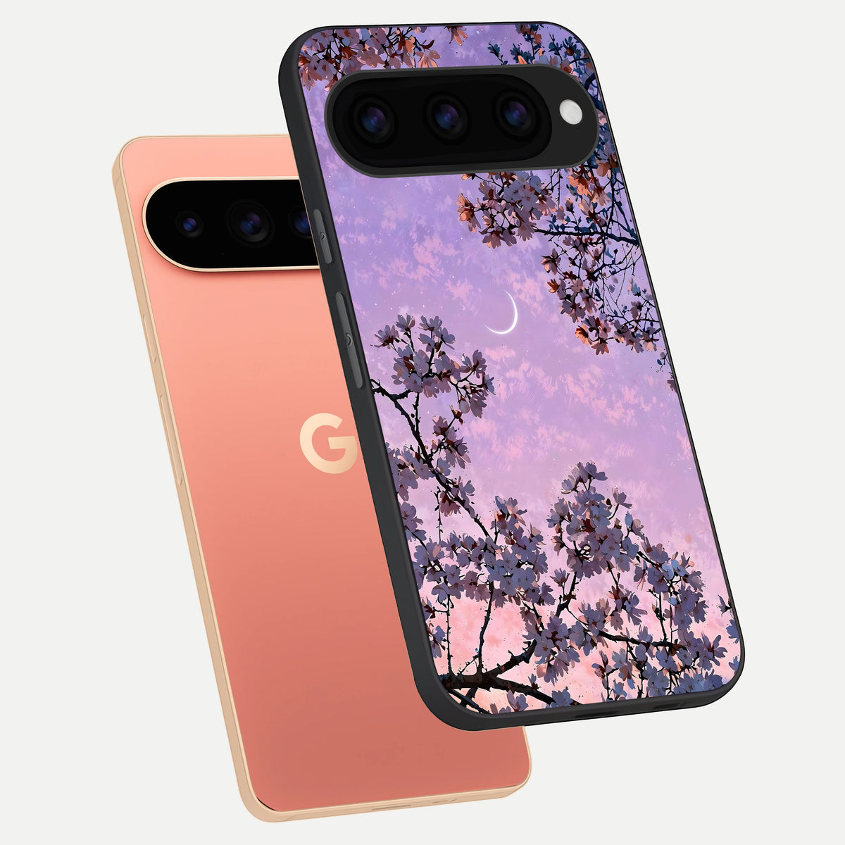  Purple Serenity Moon phone case For Google Pixel 11 Pro XL showing premium glass back cover with detailed artwork