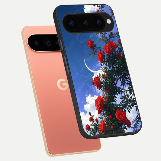  Rose Drift Flowers phone case For Google Pixel 11 Pro XL showing premium glass back cover with detailed artwork
