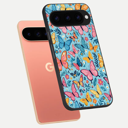  Spring Wing Garden phone case For Google Pixel 11 Pro XL showing premium glass back cover with detailed artwork